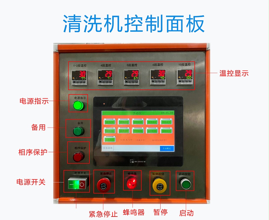 PCBA噴淋清洗機控制面板